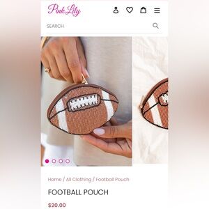 Pink Lily Football Pouch